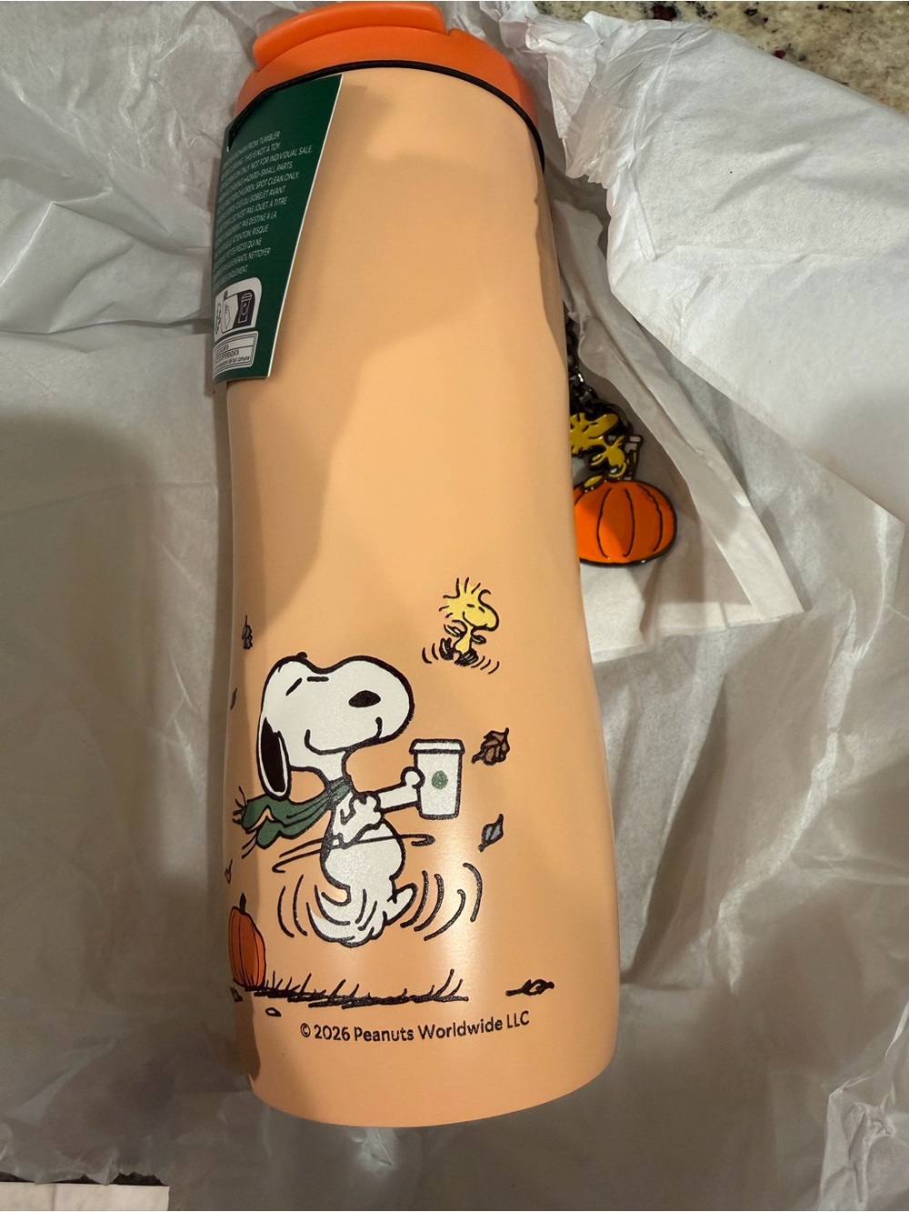STARBUCKS x PEANUTS orange tumbler